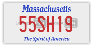 55SH19 license plate in Massachusetts