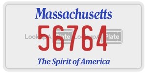 56764  license plate in MA