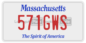 571GWS license plate in Massachusetts