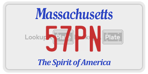 57PN  license plate in MA