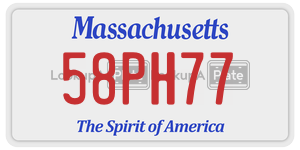 58PH77 license plate in Massachusetts