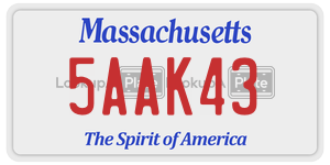 5AAK43 license plate in Massachusetts