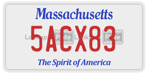 5ACX83  license plate in MA