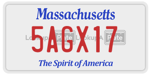 5AGX17  license plate in MA
