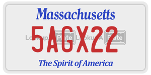5AGX22  license plate in MA
