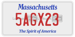 5AGX23  license plate in MA