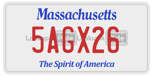 5AGX26  license plate in MA