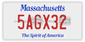 5AGX32  license plate in MA