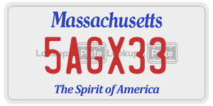 5AGX33  license plate in MA