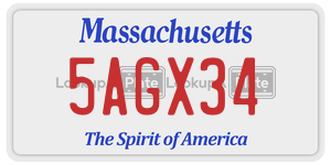 5AGX34  license plate in MA