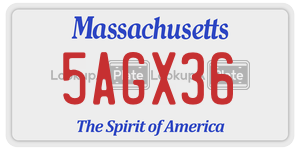 5AGX36  license plate in MA