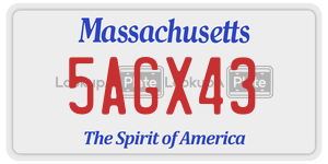 5AGX43  license plate in MA