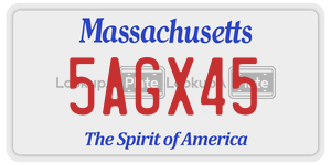5AGX45  license plate in MA