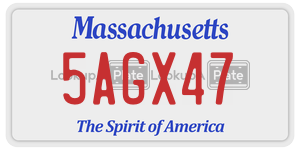 5AGX47  license plate in MA