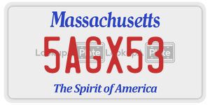 5AGX53  license plate in MA