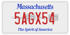5AGX54  license plate in MA