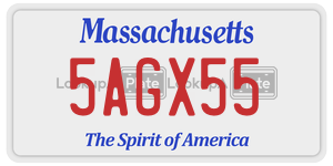 5AGX55  license plate in MA