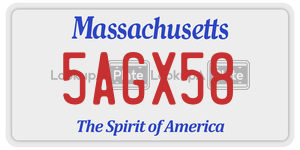 5AGX58  license plate in MA