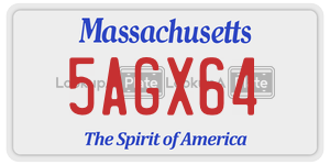 5AGX64  license plate in MA