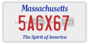 5AGX67  license plate in MA