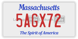 5AGX72  license plate in MA