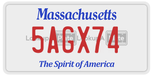 5AGX74  license plate in MA
