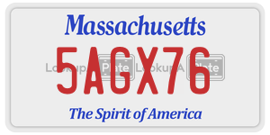 5AGX76  license plate in MA