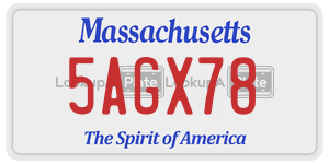5AGX78  license plate in MA