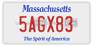 5AGX83  license plate in MA