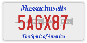5AGX87  license plate in MA
