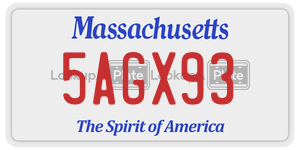 5AGX93  license plate in MA
