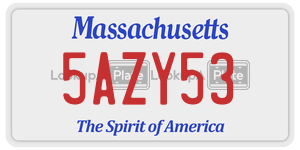 5AZY53 license plate in Massachusetts