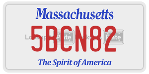 5BCN82  license plate in MA