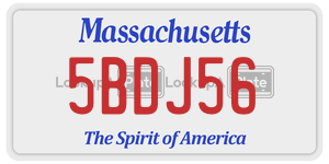 5BDJ56  license plate in MA