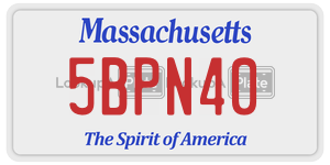 5BPN40 license plate in Massachusetts