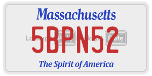 5BPN52  license plate in MA