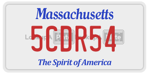 5CDR54 license plate in Massachusetts