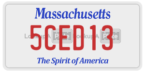 5CED13 license plate in Massachusetts