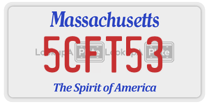 5CFT53  license plate in MA