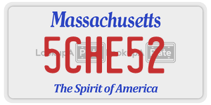 5CHE52  license plate in MA
