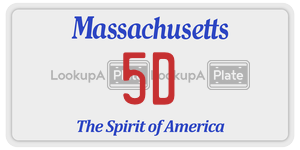 5D  license plate in MA