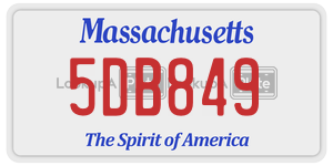 5DB849 license plate in Massachusetts
