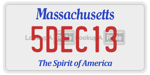 5DEC13  license plate in MA