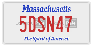 5DSN47  license plate in MA
