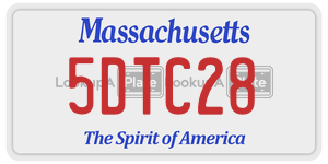 5DTC28 license plate in Massachusetts