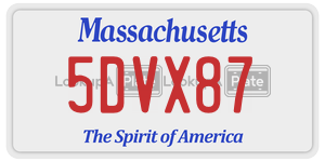 5DVX87 license plate in Massachusetts