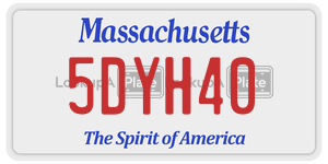 5DYH40  license plate in MA