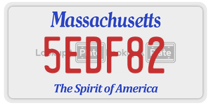 5EDF82  license plate in MA