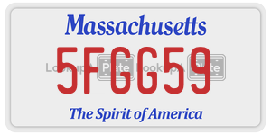 5FGG59 license plate in Massachusetts