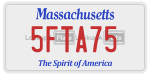 5FTA75 license plate in Massachusetts